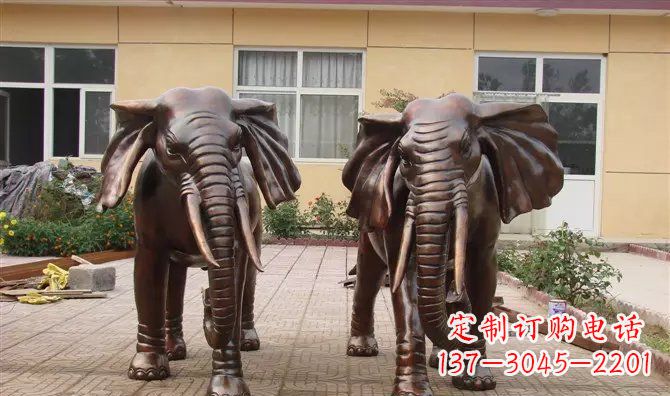贵阳铜雕大象公司门口动物雕塑