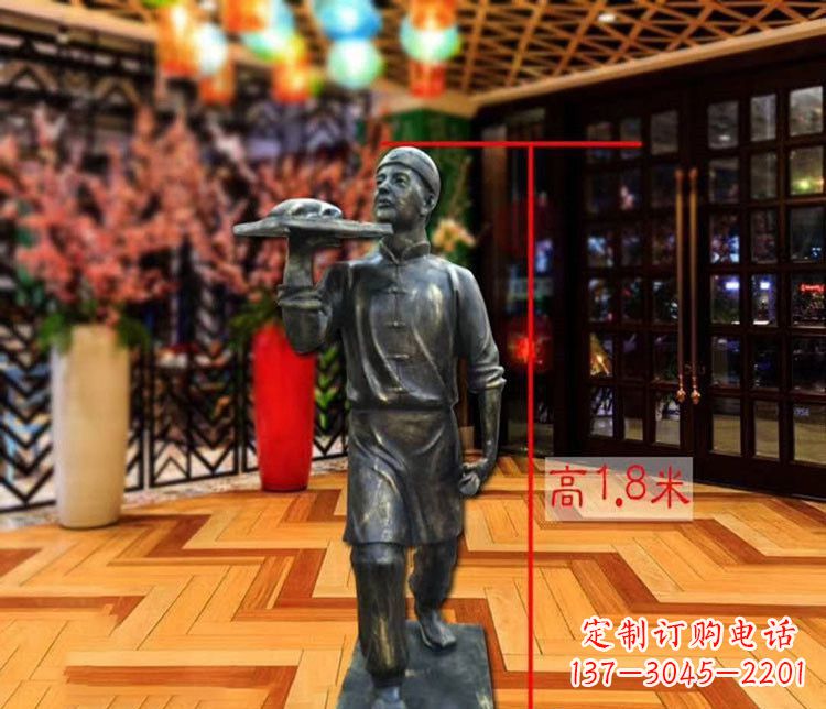 贵阳铜雕店小二人物雕塑 (2)