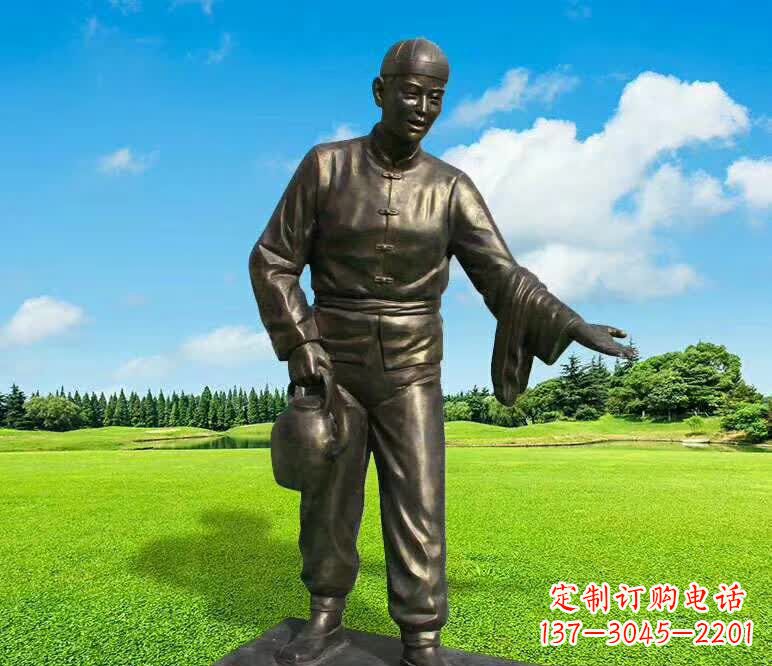 贵阳铜雕店小二人物雕塑1