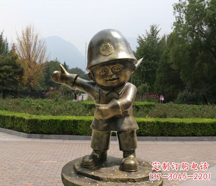 贵阳铜雕儿童交通警察
