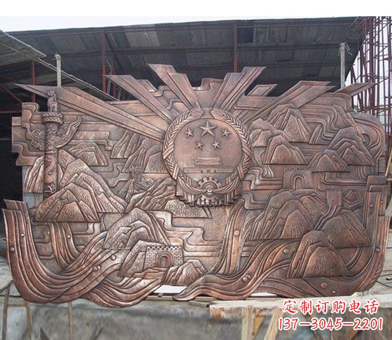 贵阳铜雕广场军人壁画雕塑摆件