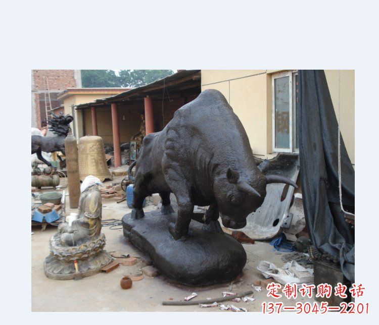 贵阳铜雕广场水牛动物雕塑