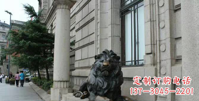 贵阳铜雕跪姿狮子