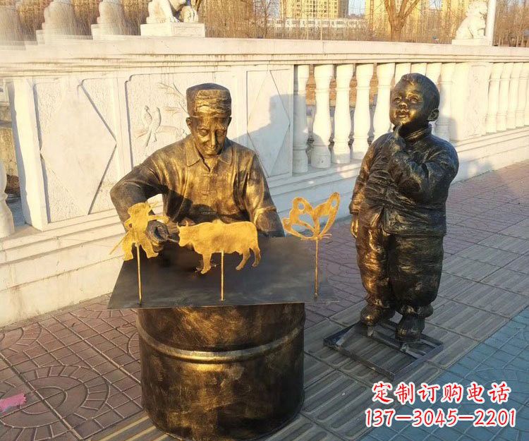 贵阳铜雕画糖人的人物