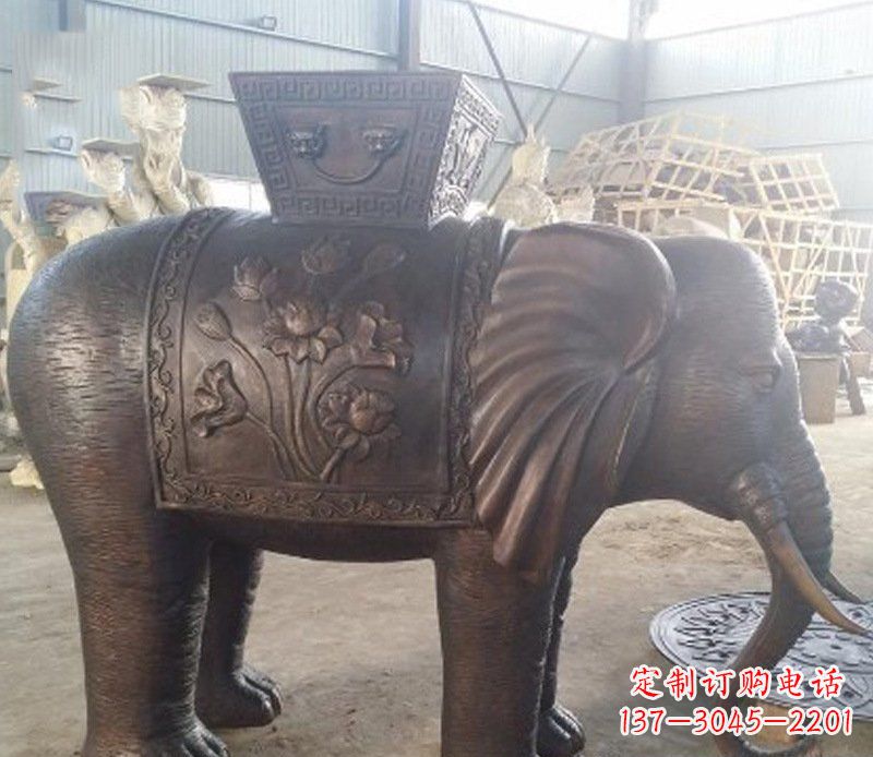 贵阳铜雕吉祥大象园林动物摆件