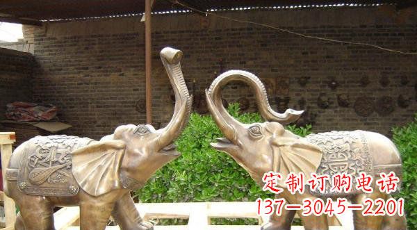 贵阳铜雕吉祥小象公园动物雕塑