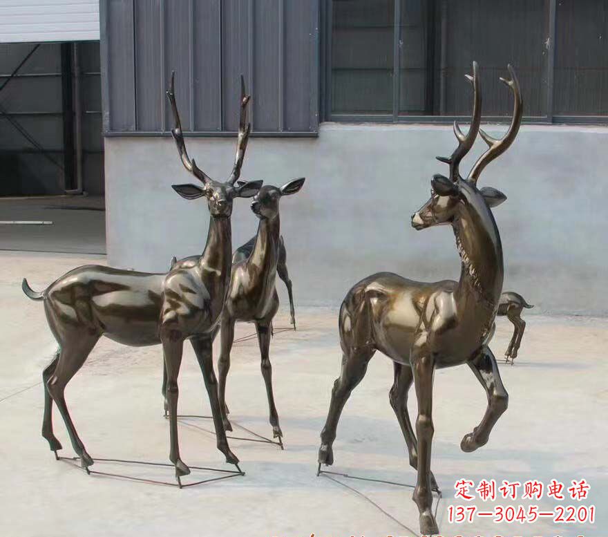贵阳铜雕鹿群雕塑