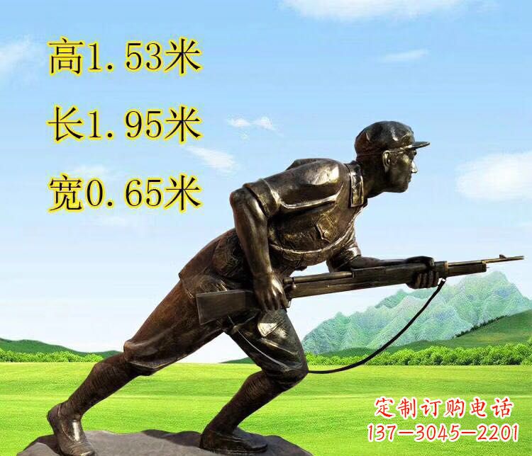 贵阳铜雕拿枪战士雕塑