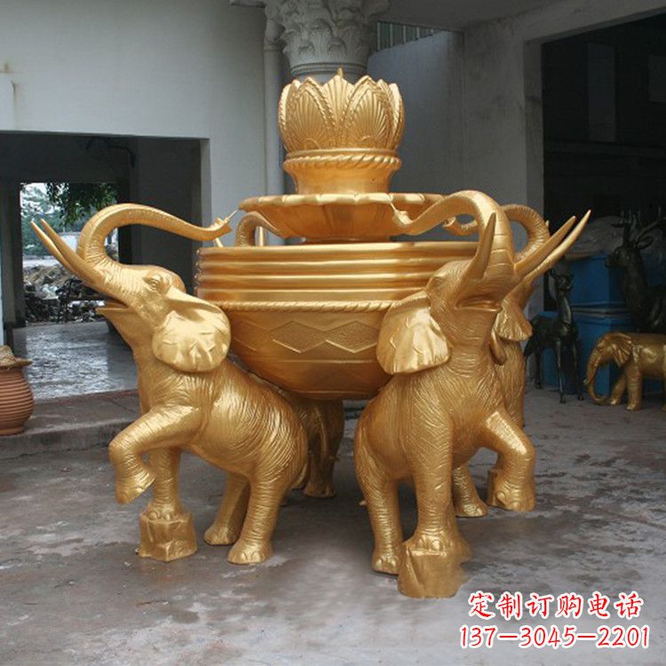 贵阳铜雕喷水大象雕塑