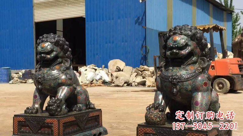 贵阳铜雕企业招财狮子雕塑摆件