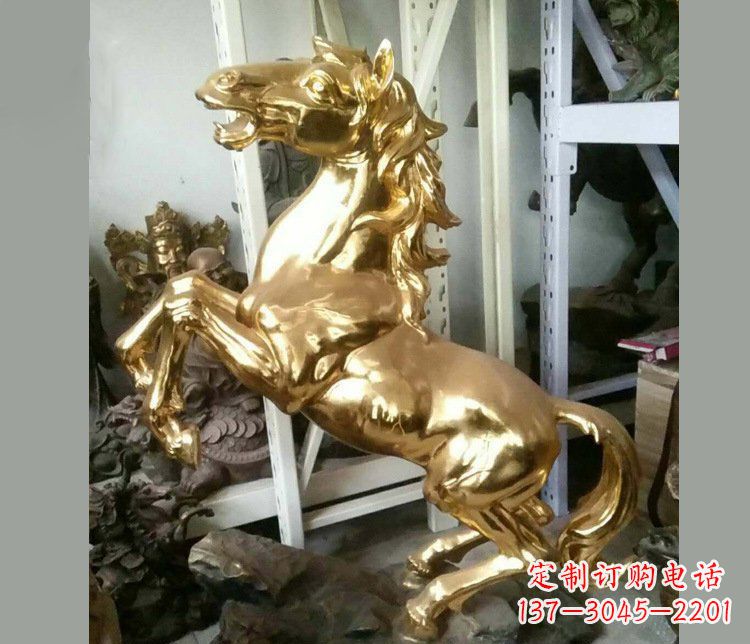 贵阳铜雕商场招财动物马雕塑 (2)