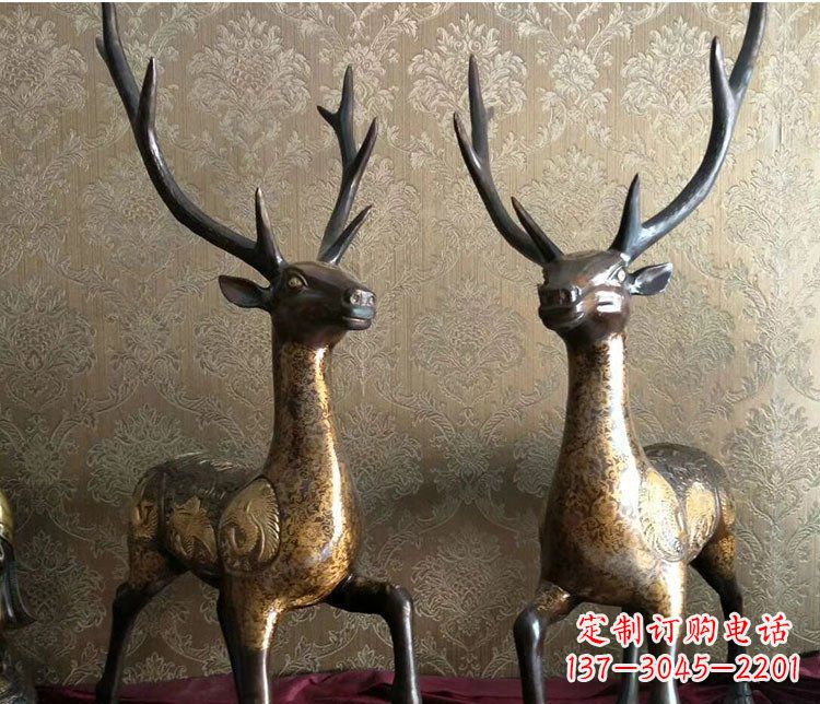 贵阳铜雕室内装饰动物鹿雕塑