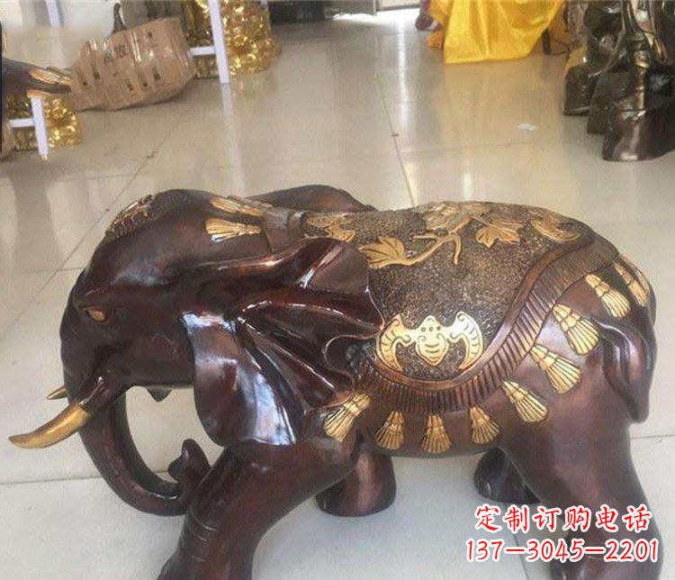 贵阳铜雕室内装饰小象雕塑摆件