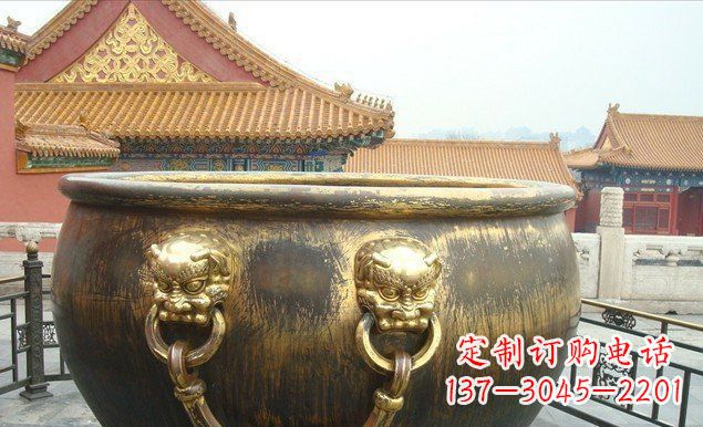 贵阳铜雕水缸寺庙景观雕塑 (2)
