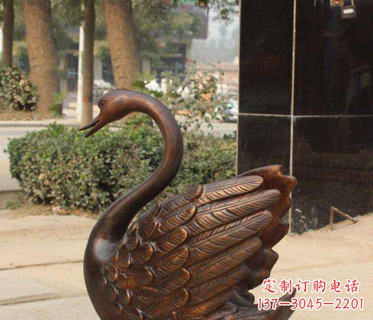贵阳铜雕水景天鹅动物雕塑