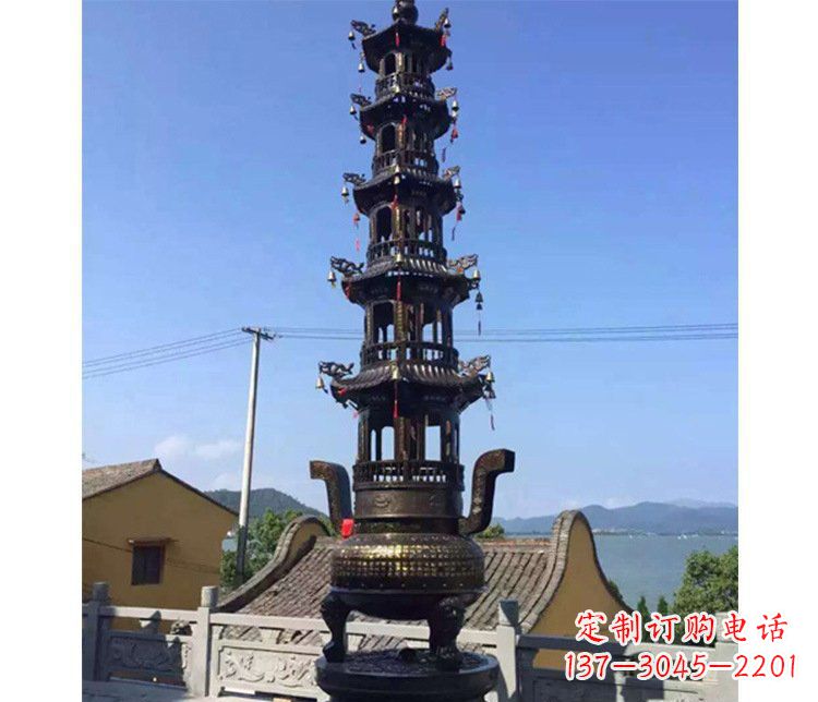 贵阳铜雕寺庙大型多层香炉