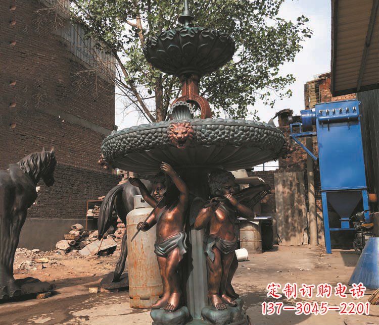 贵阳铜雕西方人物喷泉景观雕塑
