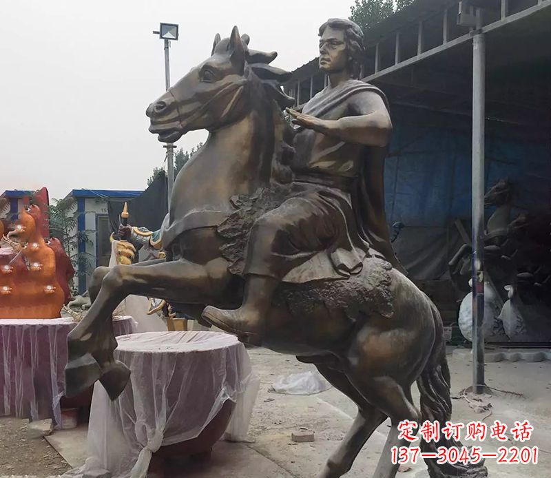 贵阳铜雕现代骑马人物公园景观