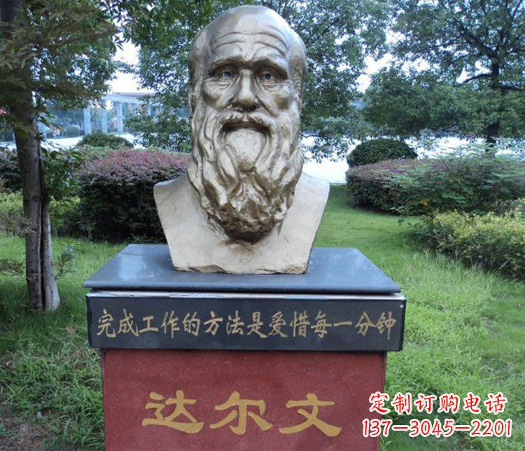 贵阳铜雕校园达尔文肖像雕塑