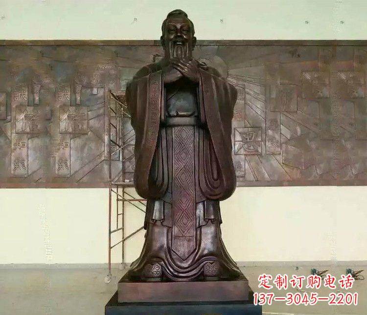 贵阳铜雕校园孔子文化雕塑摆件 (2)