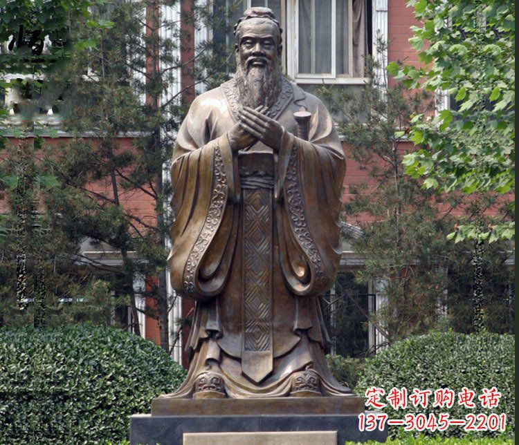 贵阳铜雕学校孔子圣人雕塑摆件 (2)