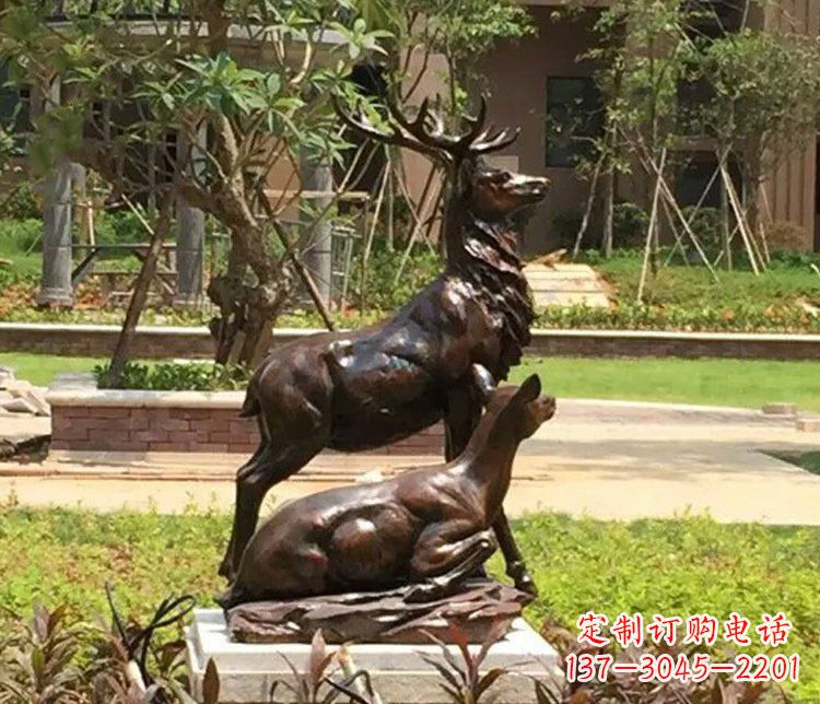 贵阳铜雕园林梅花鹿雕塑摆件