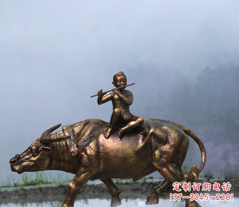 贵阳铜雕园林牧童骑牛