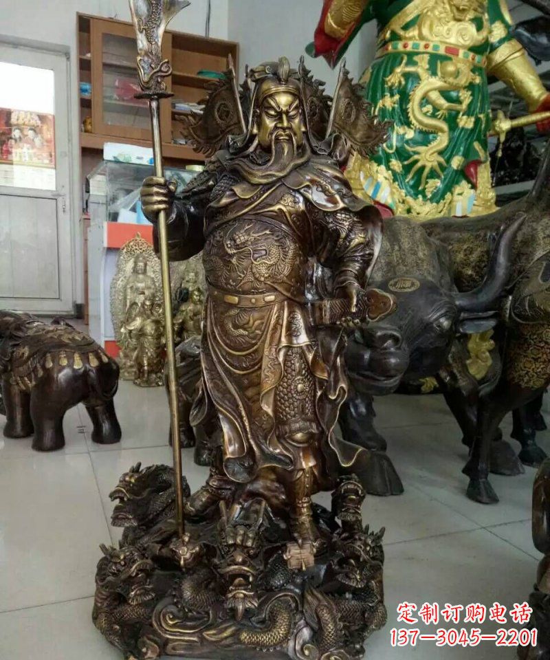 贵阳铜雕镇宅关公寺庙神像雕塑摆件