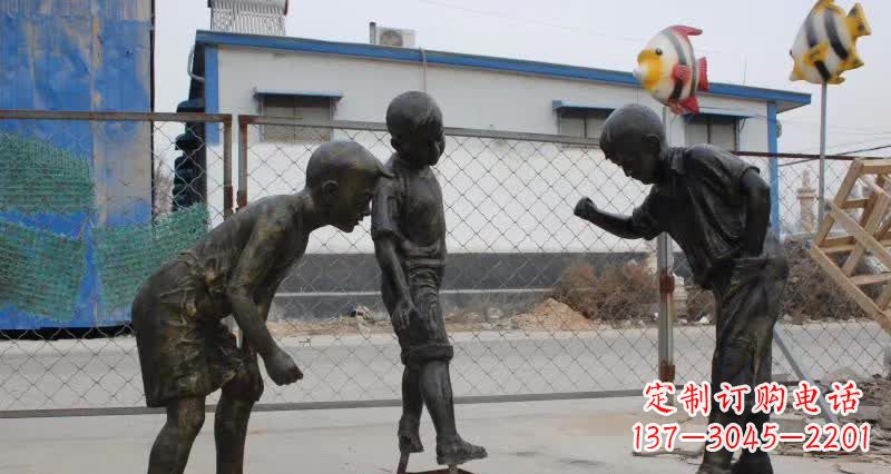 贵阳玩陀螺人物铜雕