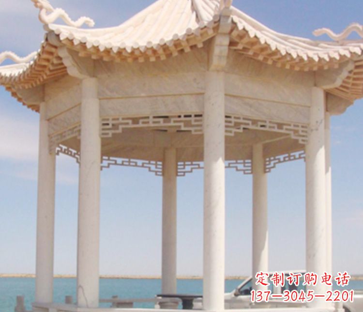 贵阳晚霞红单层凉亭石雕