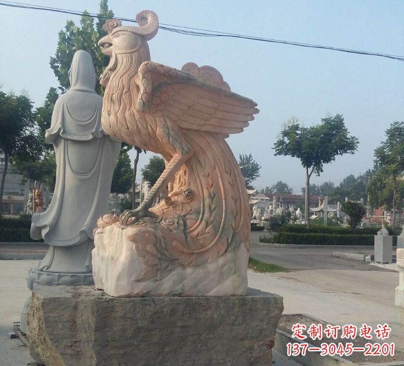 贵阳晚霞红凤凰石雕