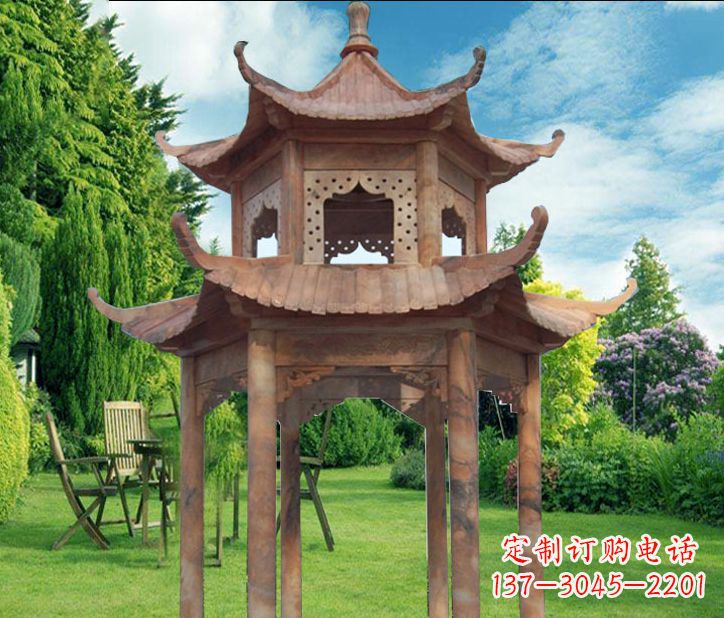 贵阳晚霞红公园建筑凉亭