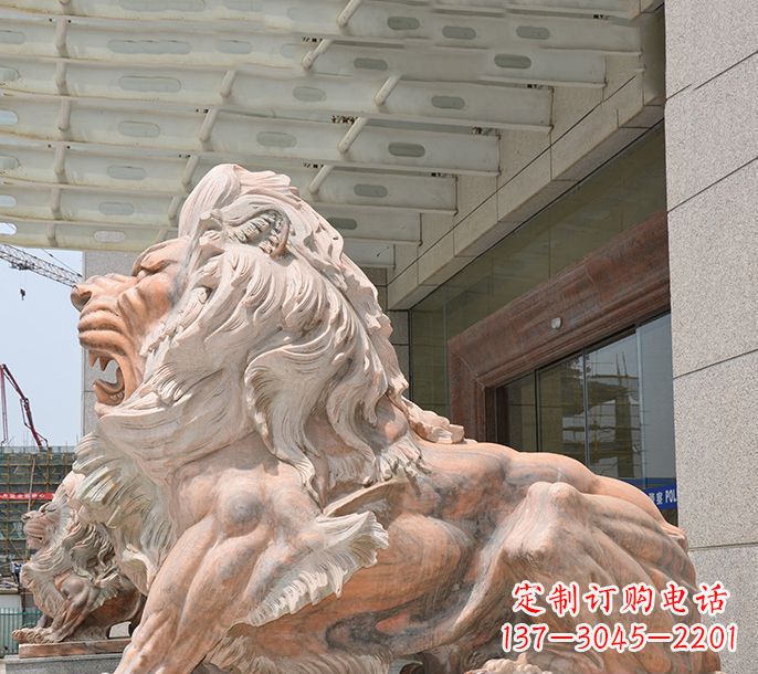 贵阳晚霞红欧式狮子石雕 (3)