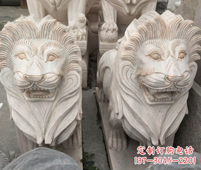 贵阳晚霞红欧式狮子石雕 (2)
