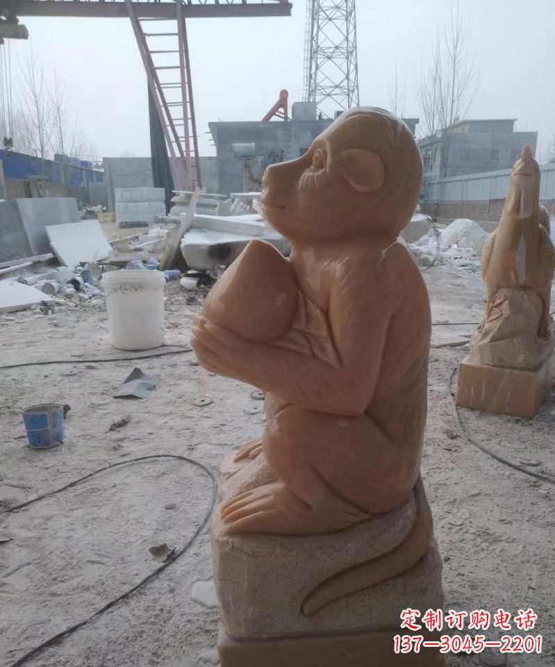 贵阳晚霞红十二生肖动物石雕
