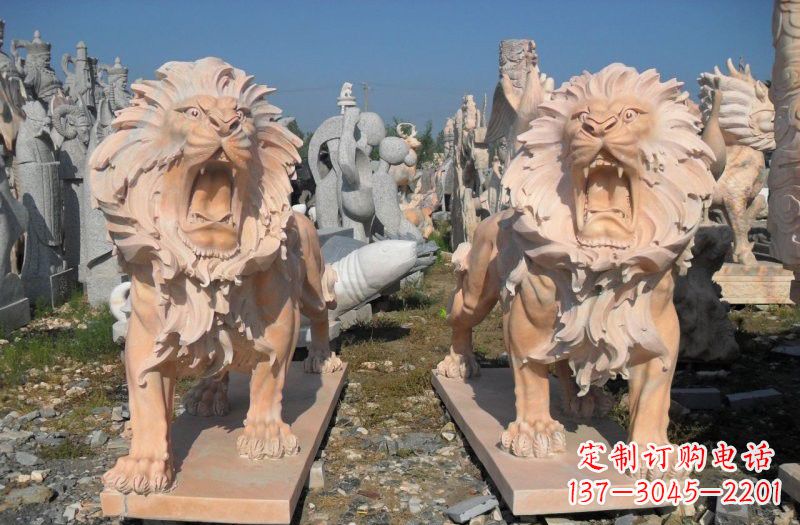 贵阳晚霞红西洋狮子雕塑