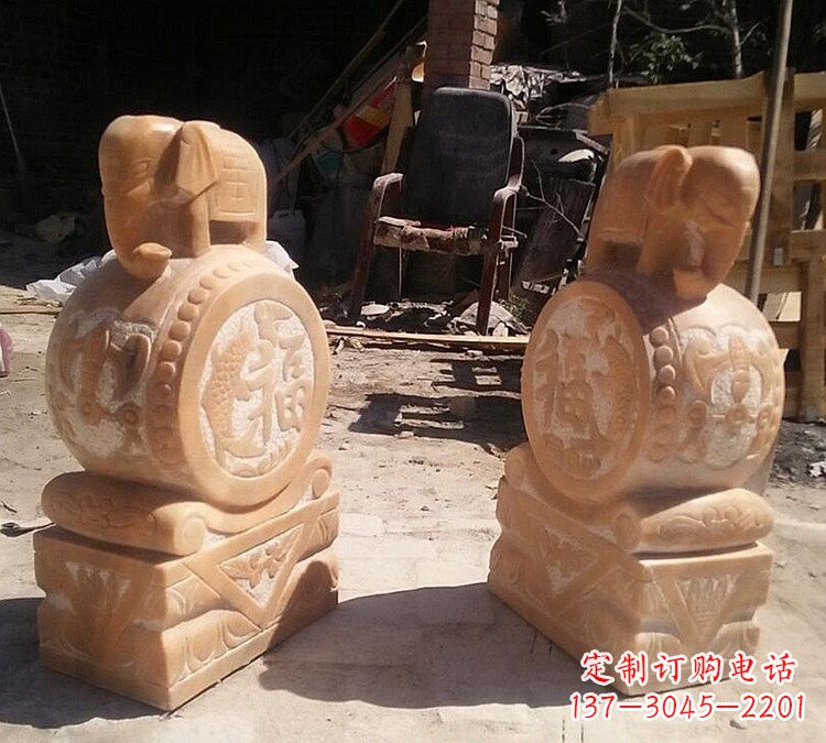 贵阳晚霞红小象门墩