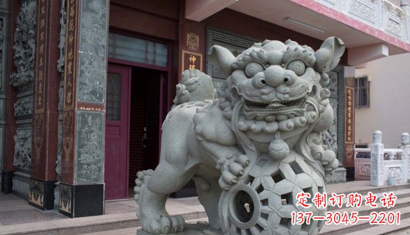 贵阳网球狮石雕南方狮子雕塑
