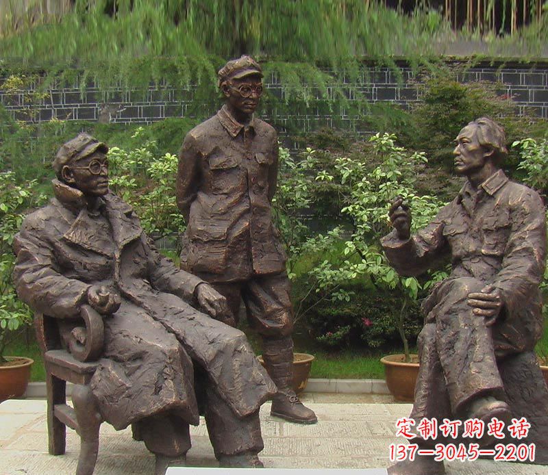 贵阳伟人毛泽东刘伯承铜雕