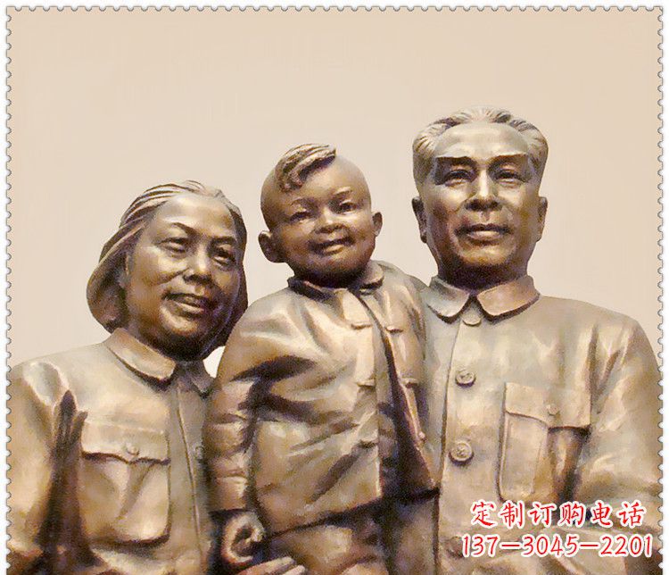 贵阳伟人周恩来一家铜雕