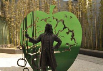 贵阳拿着苹果的牛顿西方名人铜雕