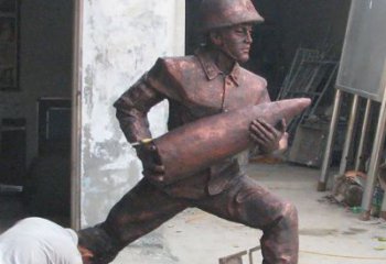 贵阳铜雕炮弹战士，象征勇气和决心