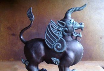 贵阳传承中国神兽文化的独角兽铜雕塑