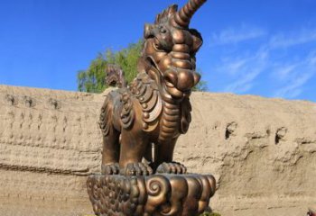 贵阳神兽獬豸古铜雕塑摆件