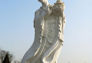 贵阳古典美女雕塑——十二花神之四月牡丹杨玉环汉白玉