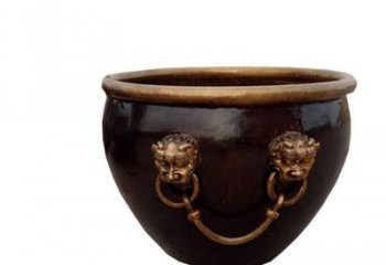 贵阳铜雕圆形荷花水缸雕塑 (4)