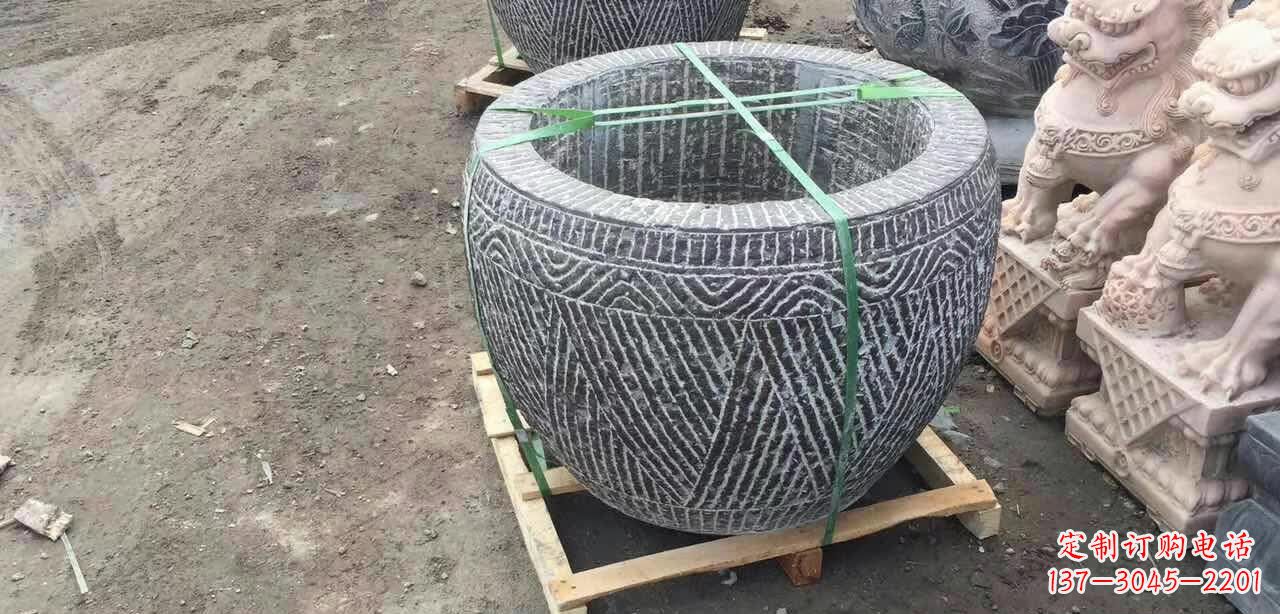 贵阳纹理石浮雕水缸