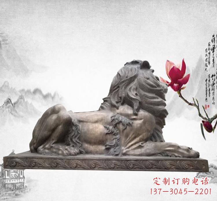 贵阳卧着的西洋狮子铜雕