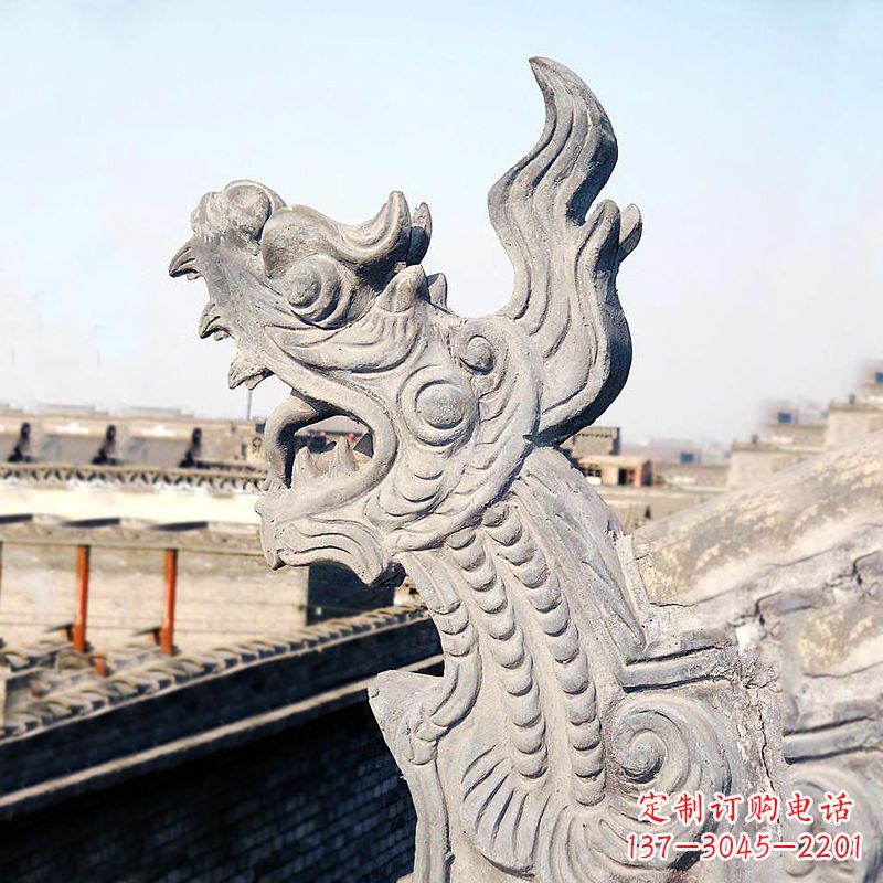 贵阳屋脊鸱尾螭吻雕塑-古建装饰神兽动物雕塑