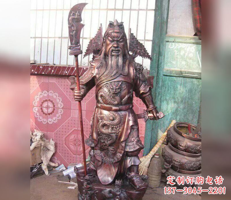 贵阳武财神关公提刀铜雕